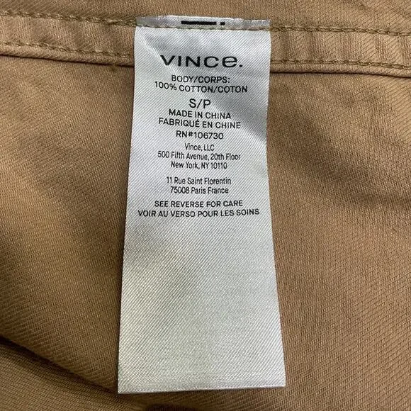Vince Cotton Twill Beige Overshirt Jacket Size S - Picture 5 of 5